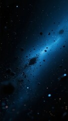 Wall Mural - Astronomical Scene with Blue Nebula and Floating Debris