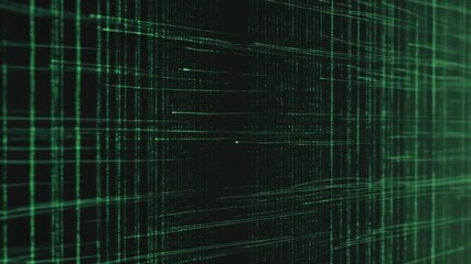 Futuristic green matrix digital code rain effect animation background wallpaper 4k