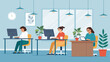 © Microstock - Three women working at desks in a modern office, perfect for websites or brochures about teamwork and productivity.