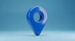 © Nimra - 3d blue map pointer icon isolated on transparent background. Blue location pin cut out