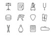 © Ludmila Zabaranilova - Musical instrument icons set: music stand, notes, tuner, capo, pick, reed