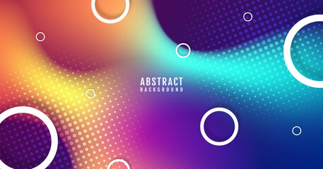 Wall Mural - colorful abstract background overlap layer on dark space with circles effect decoration. modern grap