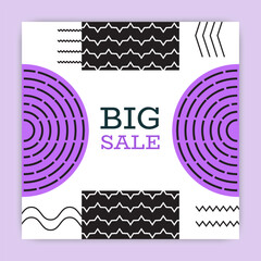 Wall Mural - big sale special offer. square post for social media. contemporary minimalistic business composition