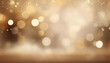 © Pickoloh - Elegant beige bokeh abstract background. Delicate blurred wallpaper texture. Template with defocused bokeh lights and copy space for business website design. Banner social media advertising.