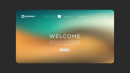 Modern welcome page design with soft color gradient for website landing page layout template