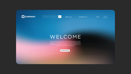 Stunning modern website design welcomes visitors with clean interface and inviting gradient background