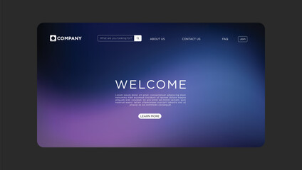 Modern website home page with welcome message and sleek navigation ready for use