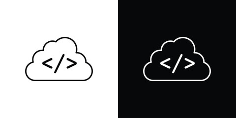 Cloud code icon design vector art Illustrations