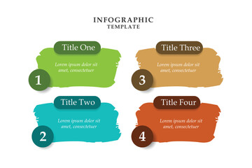 Wall Mural - 4 step infographic template. business banner information with 4 model paper