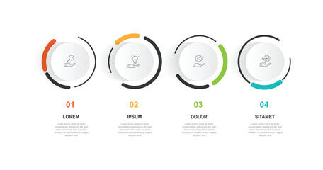 Wall Mural - 4 step circle infographic template vector element suitable for business information and web presenta