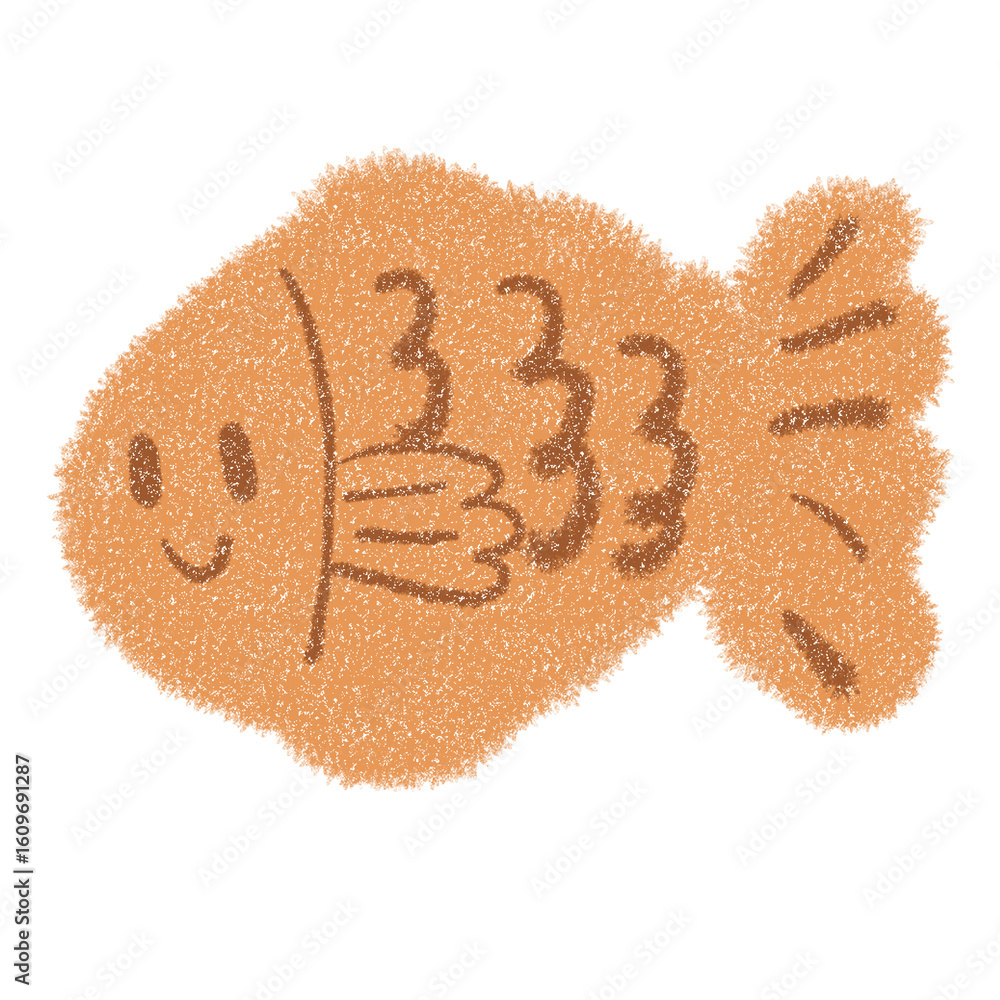 Fish-shaped bread, fish-shaped cookies (drawn using a pencil) Stock ...