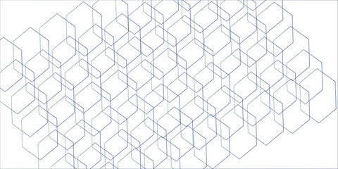 Seamless pattern with hexagon square cube geometric pattern shapes grid metal element texture design. abstract tiles gradient science web tech connection triangle diamond.