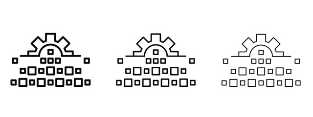 Digital transformation icon linear style sign for mobile concept and web design.