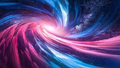 Wall Mural - cosmic galaxy swirling in vibrant pink and blue colors
