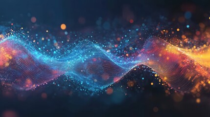 Wall Mural - Vibrant and Colorful Abstract Visualization with Energetic Waves