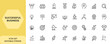 © Vintage Studio - Web icon set in line style for successful business growth. Achievement, teamwork, strategy, winner, goal, brainstorm icons collection. Editable stroke design, development success and more.