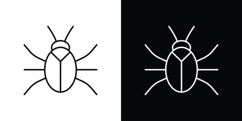 Bug icon linear vector icon. Editable stroke lines.