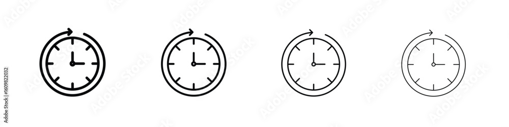 Time forward icon in modern stroke line style. Vector 10 eps Stock ...