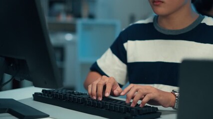 Programmer typing keyboard writing code development debugging task application logic backend process function programming system
