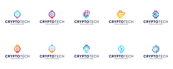 digital currency collection, with a technological style, modern investment, future payments, graphic design template.
