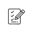 © Sanot - Outline pencil writing on a document with checkmarks paper