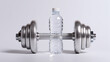 © PixelPulse - Hydration and Fitness Water Bottle on Dumbbell