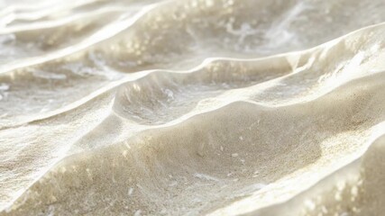 Wall Mural - a close-up view of a wave breaking on a sandy beach, ideal for use in travel or nature-themed projec