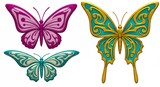 Decorative butterflies in different colors and designs
