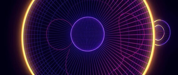 Wall Mural - anamorphic video 3d rendering of megaphone icon neon light sound icon, audio, speaker