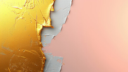 Wall Mural - minimal shimmer gradient texture in light pink and gold, showcasing blend of colors with smooth fini