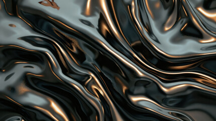 Wall Mural - sleek, reflective surface of dark liquid with soft moving light creating ripples and highlights, evo