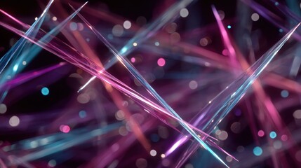 Wall Mural - Abstract vibrant light beams crisscrossing a dark background