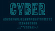 © Vector Tradition - Futuristic cyber tech font, modern type, neon typeface and alphabet. Digital latin alphabet numeral and special symbols, ABC vector letters and digits or computer motherboard traces font typeset
