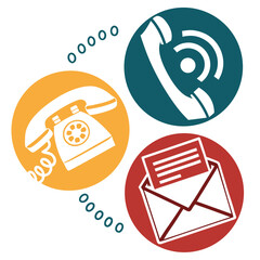 Communication Icons Telephone Message Envelope vector
