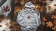 © Mia - White Hoodie on Autumn Leaves