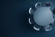 © shiva - Minimalist round conference table top view, empty modern chairs arrangement, business teamwork concept, executive boardroom furniture layout, corporate meeting preparation, abstract overhead interior