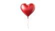 © Bulan - A glossy, heart-shaped red balloon floats against a stark white background, tied with a ribbon