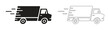 © Jahura - Fast delivery truck icon line and flat style vector