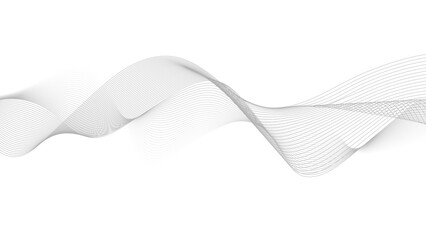 Wall Mural - abstract black lines wave curve motion on white background. wavy pattern, stylish line art and web b