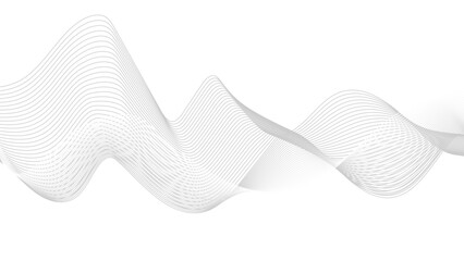 Wall Mural - abstract black lines wave curve motion on white background. abstract simple grey wave line design ca