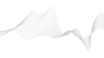 Wall Mural - abstract black lines wave curve motion on white background. abstract simple grey wave line design ca