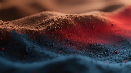 Wall Mural - Abstract Texture of Colored Powder with Red and Blue Hues