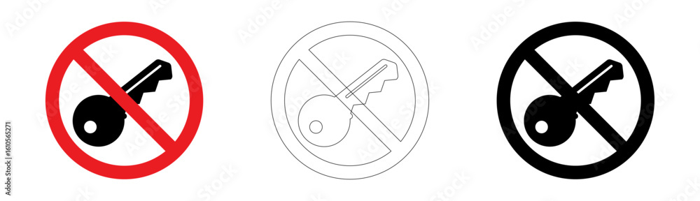 Key use prohibited without lockout tag sign in vector format Stock ...