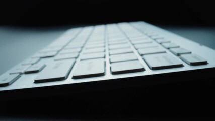 Wall Mural - close-up macro view of keyboard on the laptop computer or desktop computer. macro soft focus dolly s