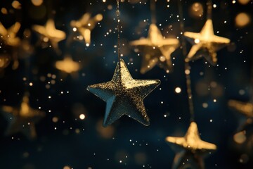 Wall Mural - stars float gracefully through a cosmic landscape of shimmering light and ethereal beauty, stars flo
