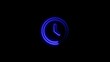 © MOMOTAJ - Illuminated neon clock graphic on black depicting time management and punctuality concepts