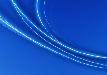 Wall Mural - abstract art displaying vibrant blue shades and elegant, flowing light effects, creating a captivati