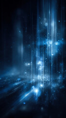Wall Mural - an abstract digital backdrop with glowing blue lines against black background, representing data and