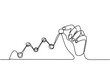 ©  VectorCrazeStock - Hand drawing a continuous line graph showing upward trend