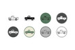 ©  VectorCrazeStock - Collection of vintage pickup truck illustrations in various colors and styles